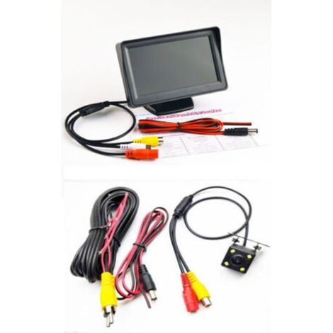 Caméra de surveillance interieur / exterieur,Kit de système de caméra de recul sans fil pour voiture / camion / fourgonnette / pick-up / camping-car 4.3 `` système de recul de vue arrière de (1/4)