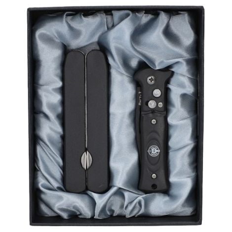Alicates combinados + navaja de bolsillo con resorte en un set de regalo 2 en 1 Gentelo Negro (1/5)