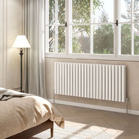 AVER-GROWTH White Radiator Horizontal Oval Column Double Panel Rad 600x1416mm (1/5)