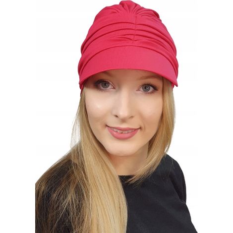 Turbante de moda Marika con visera, gorro de bambú arrugado para mujer 247 (1/5)