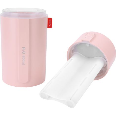 Mini-USB-Luftbefeuchter mit zwei Sprühdüsen, rosa, Smart-Display, tragbarer Luftvernebler für Zuhause und Büro, 1 Stück (1/5)