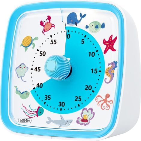 Regenbogen-Visual-Timer mit Schutzhülle, Regenbogen-Timer für Kinder, 60-Minuten-Countdown-Timer für Kinder und Erwachsene (1/5)