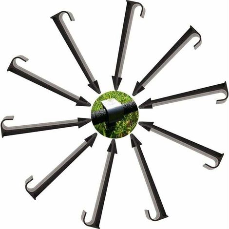 Ancre de Tuyau Piquet Ancrage Supports de Fixation au sol pour tuyau d'arrosage 50 Pièces,noir,11.5cm