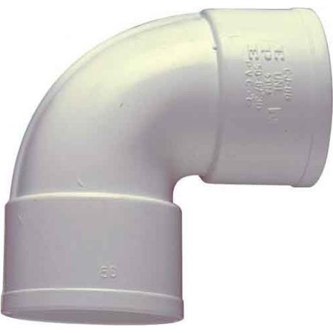 Codo Hembra Macho Blanco 90Ø PVC Canalón Ferroplast Medidas Accesorios Fontanería: 90.90º