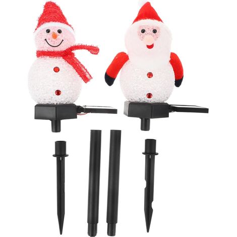 2pièces Lampe Solaire Extérieure Décorative de Noël Guirlande Lumineuse (1/5)