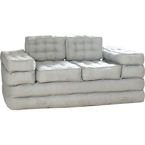 Divano letto modulare in tessuto grigio - DILAKO