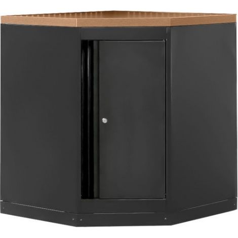 JBM 16492 Armadio angolare con pannello in MDF - Nero