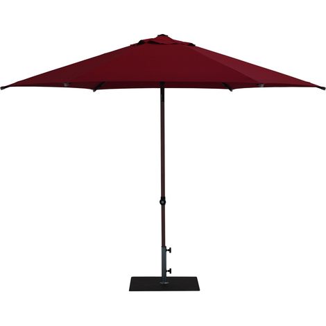 Ombrellone da Giardino Ø3 m Palo Ø38 mm in Alluminio Effetto Legno Tessuto Olefin Trend Wood Bordeaux (1/5)