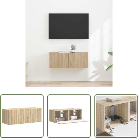 vidaXL Wohnzimmerregal -  TV-Wandschrank 2 pcs Sonoma 60 x 31 x 29,5 cm Holzwerkstoff (1/5)