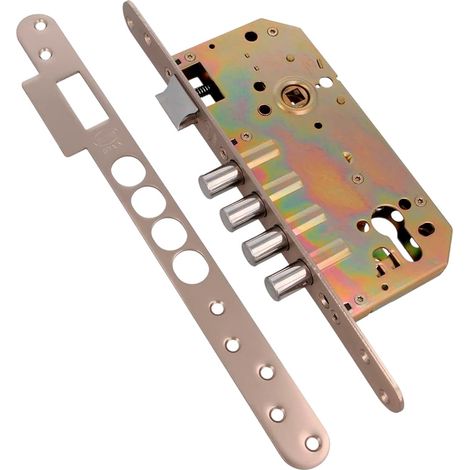 AMIG Serrure encastrée 101 BASE 50/85 Acier Chromé mat (1/4)