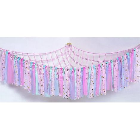 Filet de rangement hamac pour peluches et jouets, organisateur mural pour chambre d'enfant, filet suspendu en maille résistante, idéal pour ranger les doudous et poupées. (1/4)