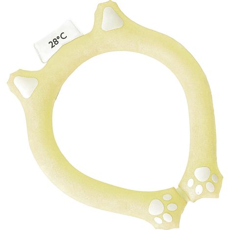 Anneau rafraîchissant pour le cou, tour de cou portable et réutilisable, mains libres, idéal pour l'été et les fortes chaleurs (jaune). (1/5)