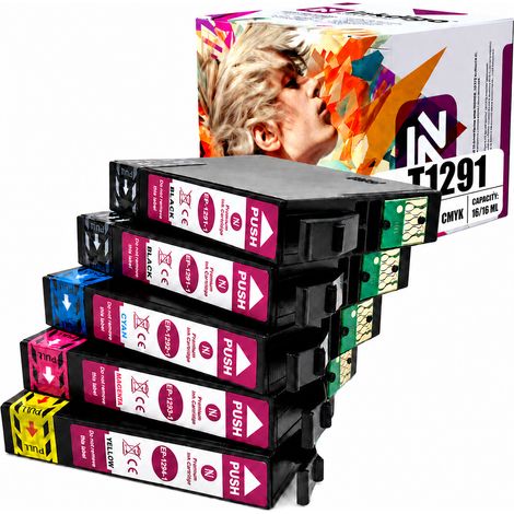 Inchiostro Inkdigo T1291-T1294 compatibile con la stampante Epson Stylus SX425, certificato WorkForce 525 TÜV. (1/5)