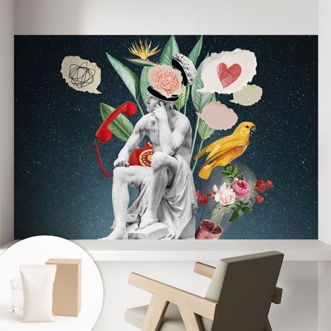 Papier peint avec colle pour décoration moderne de salon chambre à coucher cuisine et bureau Facile Art surréaliste 104x70 cm (1/5)