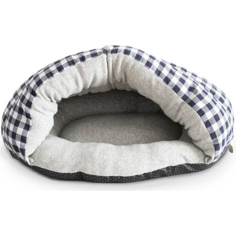 Cuccia a forma di tana fantasia quadretti modello Pic Nic per cani e gatti