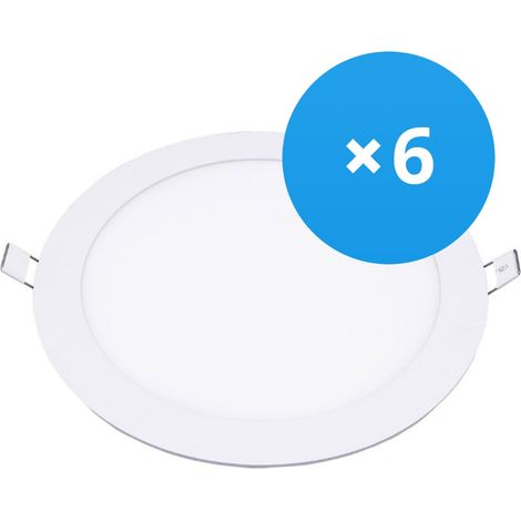 Lot 6x Downlight LED UltraSlim 24W 1950lm 110D - 840 Blanc Froid