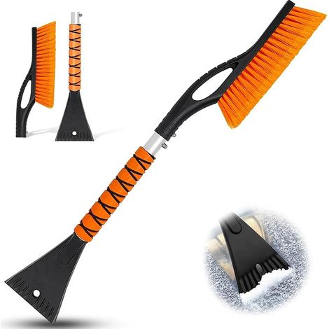 Brosse À Neige Et Raclette À Glace, 27 Pouces, Raclettes À Glace Pour Pare-Brise De Voiture, Outil De Déneigement Démontable Avec Poignée En Mousse Ergonomique Pour Voitures, Camions, SUV (ABS Résista (1/4)