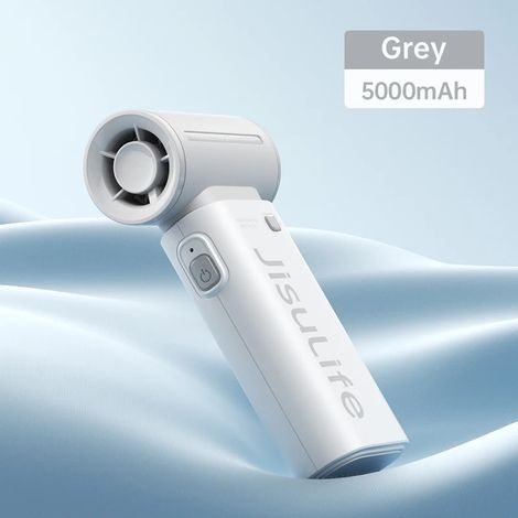 (Gris 5000mAh) Ventilateur turbine portable, 5 vitesses de vent, durée de vie de la batterie ultra longue, batterie 5000mAh, chargement USB. (1/5)