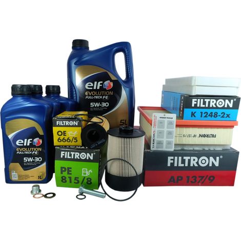 4 filtros + aceite 5W30 Elf Nissan NV400 Renault Master 3 2.3