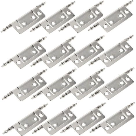 WOONEKY Lot de 16 charnières de meuble à embout métallique plaqué, design pliable avec (1/5)