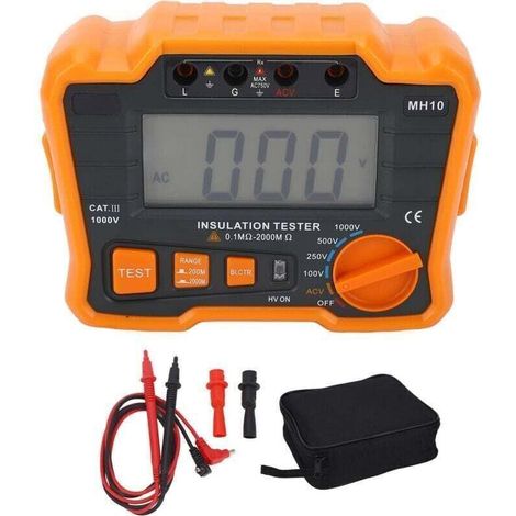Megohmmètre testeur d'isolation numérique compteur de résistance LCD 1999 comptes pour la mesure (1/4)