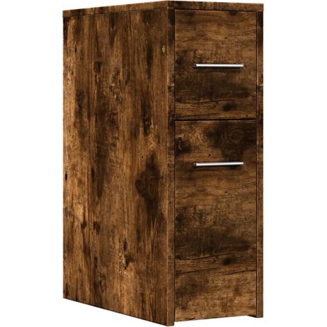 Maison Exclusive - Armadietto da Bagno Stretto con Ruote Rovere Fumo in Truciolato