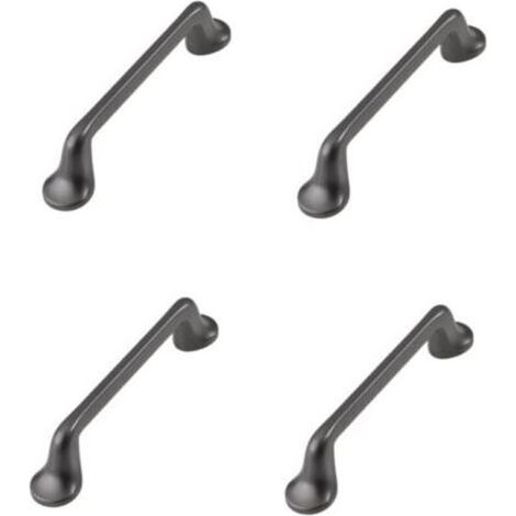 Quatre poignées de meubles en alliage de zinc avec une ouverture de 96 mm, adaptées aux portes, tiroirs et armoires de meubles de cuisine. (1/4)