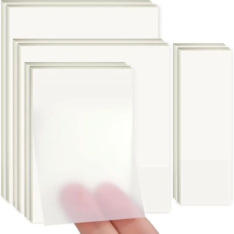 Post-It Transparent - 400 Feuilles Auto-Adhésives en PET - 76 x 76 mm et 70 x 95 mm - Résistant à l'Eau - Pour Livres Documents Bureau École (1/5)