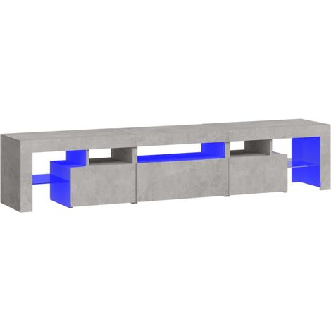 Mobile TV multimediale scaffale per televisione televisione buffet sala da pranzo soggiorno camera da letto con luci a LED 200 x 36,5 x 40 cm grigio 020026552
