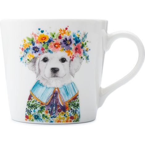 Mikasa tipperleyhill puppy print fine china mug, 380ml