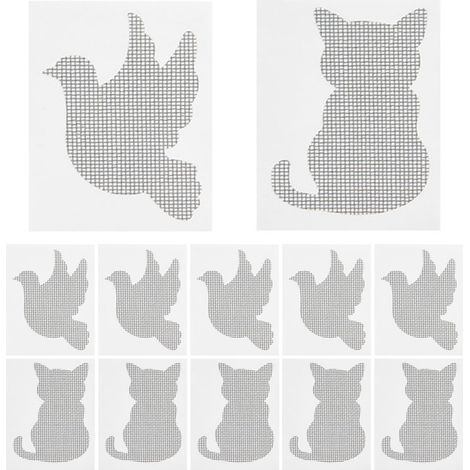 20 Pièces Kit Réparation Moustiquaire Autocollant, Transparent, Deux Formes (Chat, Colombe) Pour Réparer Moustiquaires Et Moustiquaires (1/5)