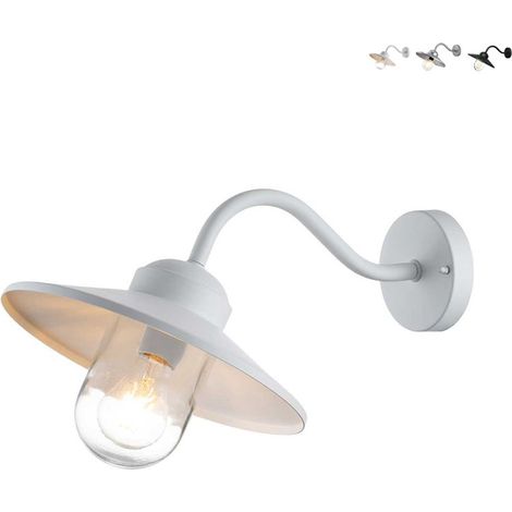 Wandleuchte Wandlaterne Außenlampe weiß Edelstahl Glas klar Balkonleuchte E27 (1/5)