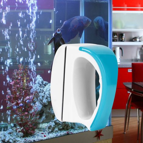 Brosse magnétique flottante à poignée ergonomique AQ pour aquarium, outil de nettoyage double face pour vitres (AQMBXL4) (1/5)