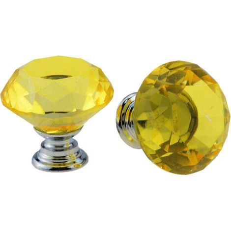 Poignées de porte en cristal à motif diamant, boutons verre (1/4)