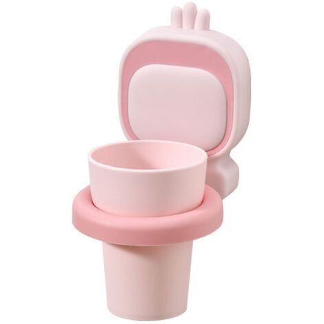 Sollbry Support mural pour brosses à dents et dentifrice pour salle de bain, porte-brosse à dents et dentifrice pour salle de bain - Organiseur d'accessoires et gobelet anti-chute (rose) (1/4)