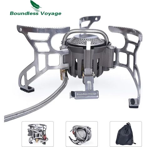 Réchaud à gaz de camping Boundless Voyage 3500W, kit de cuisine pliable d'extérieur, réchaud portable léger et puissant pour le camping. (1/4)
