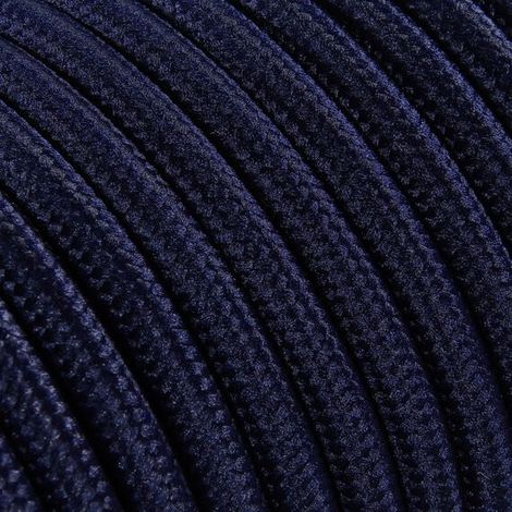 Fil Électrique Tissu Bleu Abysse 2x0,75mm² - Câble Électrique Textile de Qualité