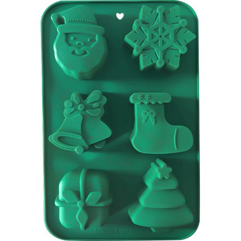 Moule silicone 6 cavités pour fondre cire bougie, Christmas, savon artisanal, moule flexible, 1 pièce, idéal décoration Noel, fabrication maison. (1/3)