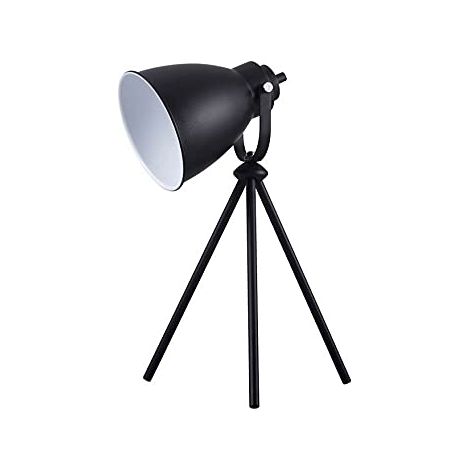 Lampe de Table - de Bureau, Bureau, Table de Chevet - Noir, Blanc en Métal, 25 X 21 X 43,5cm (1/5)