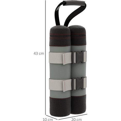 Sacs de lestage pour pavillons, lot de 4, poids robustes pour pavillons pliables, en tissu Oxford gris et noir, avec poignée pour une meilleure stabilité. (1/5)