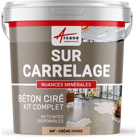KIT KUNSTHARZBETON FÜR FLIESEN - Elfenbein-Creme-Weiß - 5 m²-Kit (2 Schichten)