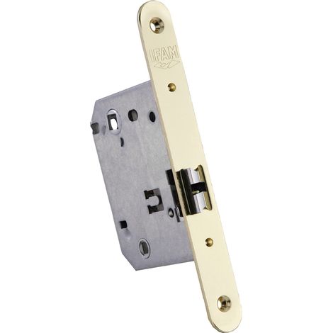 Poignée de porte W170 RHL, avant rond, finitions en laiton, entrée 70 mm, serrure de porte intérieure et extérieure, sécurité, anti-crochetage, serrure, système antivol, poignée, fermeture (1/2)