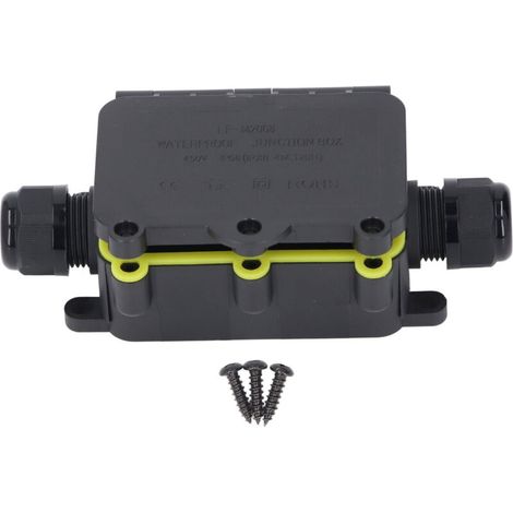 Boîte de jonction électrique IP68 étanche à l'eau, 2 voies PA66, câblage externe en plastique pour éclairage paysager LED extérieur 450V (1/5)
