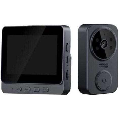 Videoportero de seguridad, videoportero WiFi con pantalla IPS de 10,9 cm, videoportero bidireccional, cámara de timbre inalámbrica