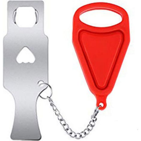Serrure de porte portable, verrouillage de voyage, ajout d'un verrou supplémentaire pour plus de sécurité et de confidentialité, hôtel, appartement (1/5)