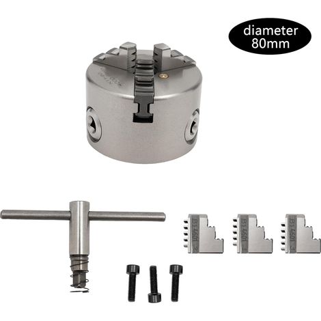 3-Backenfutter, Präzisions-Drehfutter mit drei Backen, Durchmesser 80-125 mm, 3 Drehfutter Tour (80 cm)