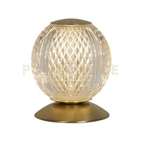 Lampada da tavolo Allure, metallo ottone satinato e acrilico trasparente