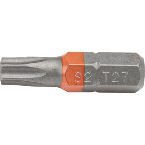 Punta TORX T27 da 1/4 di pollice, 25 mm, acciaio S2, 10 pezzi.