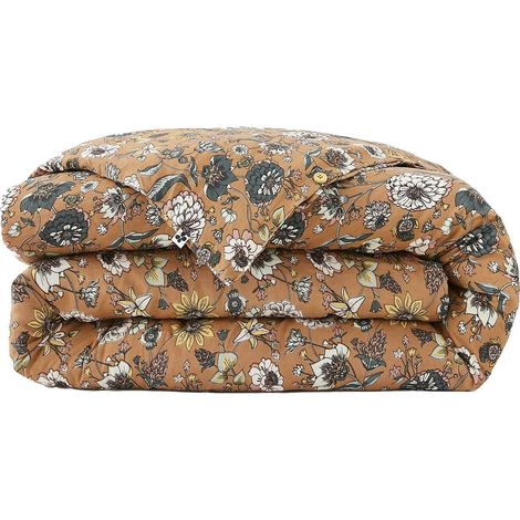 OXALIS - Housse de Couette 140x200cm Gaze de Coton Motifs Fleurs (1/4)