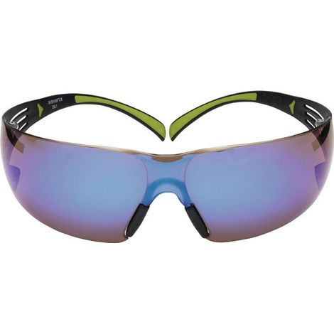 Lunettes de sécurité SecureFit-SF400 EN 166.EN 172 branches noir vert Verres bleu PC.